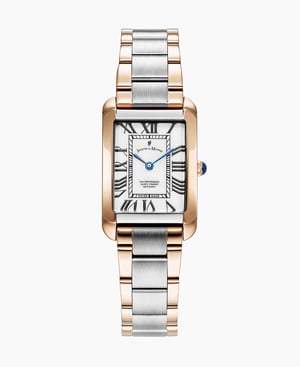 Emily 23x35mm Two-hands Two-tone White dial Stainless steel swiss watch - 23 x 35 mm