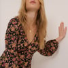 Black Floral Kennedy Midi Dress