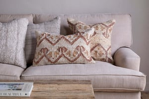 nkuku Nuvali Cotton & Jute Cushion Cover | Textiles | Rust | 60 x 40 cm