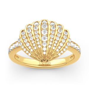 Jeulia Sea Shell Sterling Silver Ring