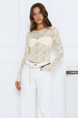 Midnight Long Sleeve Top Vanilla Custard