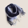 Linen Gradient Fringed Light Scarf - Violet Navy / One Size