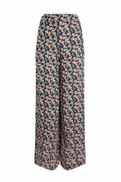 Weird Fish Mounira Eco Viscose Wide Leg Trousers  Dusky Green Size 12