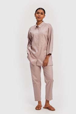 All in One Shirt in Pink - Poplin Pink / XS