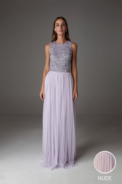 INES MAXI SKIRT NUDE