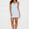 Always Captivating Strapless Mini Dress Blue