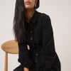 Black Cord Long Sleeve Montego Mini Dress