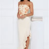 Enchanted Affection Strapless Sequin Midi Dress Yellow