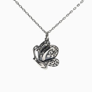Jeulia "Noble Butterfly" Sterling Silver Necklace