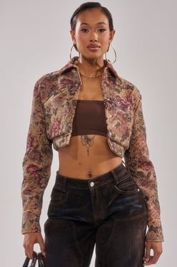 AKIRA Now Or Never Tapestry Moto Jacket | Black | Size 1X