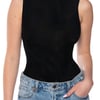 AKIRA Paxton Sleeveless Mesh Bodysuit | Black | Size Large
