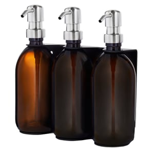Black Triple Wall Mounted Soap Dispenser