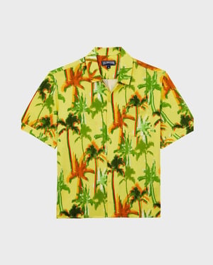 Vilebrequin - Men Cotton Shirt Palms Offset - Shirt - Charli - Yellow - Size XXXL