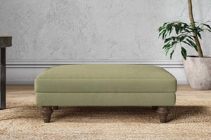 nkuku Marri Dining Footstool | Make To Order | Medium | Brera Linen Sage