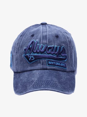 Thesupermade Vintage Embroidered Denim Washed Baseball Cap - Navy / One Size