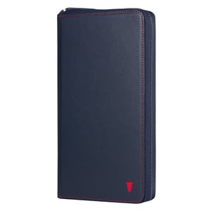 Leather Family Passport Holder and Document Organiser - Navy Blue