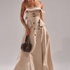 AKIRA Strapless Trench Maxi Dress | Size XS