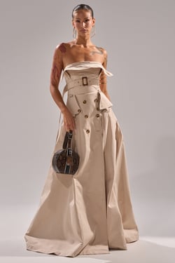 AKIRA Strapless Trench Maxi Dress | Size Medium