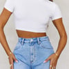 BASE The Baby Tee Ribbed Crop Top White