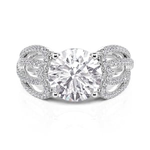 Jeulia Intertwined Round Engagement Ring Sterling Silver