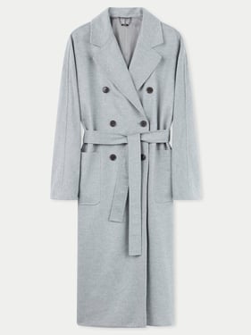 Double Breasted Long Coat - 2XL / vapor blue / WC03-148
