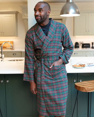 Whistler Mens Super Cosy Check Long Dressing Gown - XL