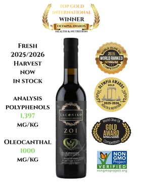 "ZOI" ULTRA High Phenolic EVOO Rich in OLEOCANTHAL (375ml) - 1 Bottle