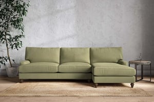 nkuku Marri Right Hand Chaise Sofa | Make To Order | Grand | Brera Linen Sage