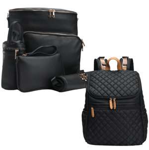 Diaper Bag Backpack Set - Ultimate New Parenting Ready Premium Set - (Harvey + Maison Bags)