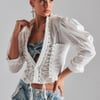 AKIRA Dakota Laceup Button Down Blouse | Size 1X
