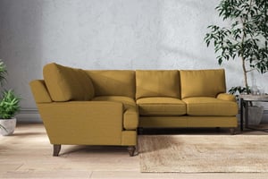 nkuku Marri Large Corner Sofa | Make To Order | Recycled Cotton Ochre | No Colour