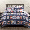 QE Home Forest Friends Cotton Quilt Set, Scenic, Blue, Queen