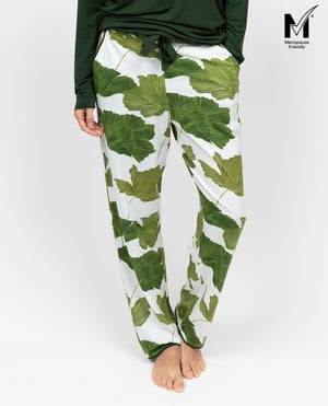 Olive Womens Leaf Printed Jersey Pyjama Bottoms - 28