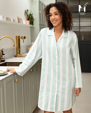 Francesca Womens Printed Stripe Nightshirt - 28