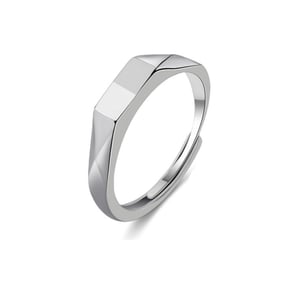 Jeulia Simple "Love Projection Ring"  Men Wedding Band Sterling Silver