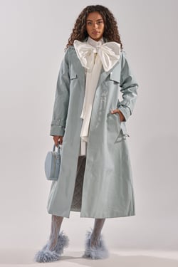 AKIRA Locked And Loaded Patent Trench Coat | Size 1X