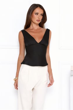 Eden Essence Satin Top Black