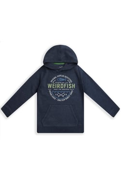 Weird Fish Kelvin Kids Graphic Hoodie Navy Size 7-8