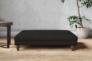 nkuku Marri Dining Footstool | Make To Order | Grand | Brera Linen Charcoal