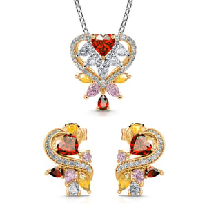 Jeulia "You Make My Heart Full" Heart Sterling Silver Jewelry Set