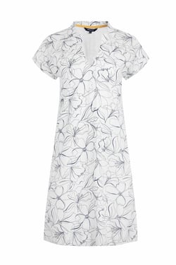 Weird Fish Suffolks Organic Cotton Printed Jersey Dress Light Cream Size 22