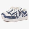 Street Distressed Denim Patchwork Sneakers - Blue / 39