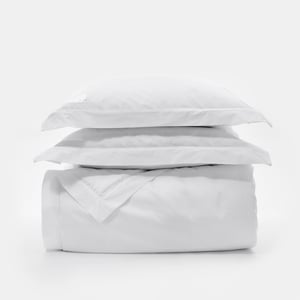 Signature Duvet Set Cal King PROSSIONI® White Boutique Hotel Sateen , Luxury Organic Bedding and Sheet Sets , PROSSIONI