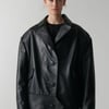 LEATHER OVERCOAT - M