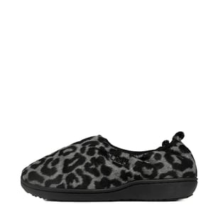 Subu Womens Dots Vamp Slipper Leopard Black