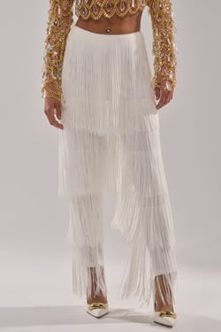 AKIRA Oh So Fringe Pants | White | Size 1X
