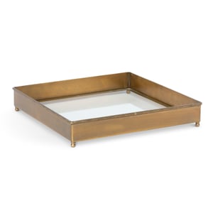 Brass And Glass Escritoire Tray