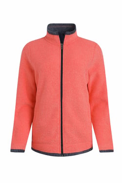 Weird Fish Ariana Full Zip Grid Fleece Hot Coral Size 8