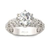 Jeulia Milgrain Leaf Round Cut Sterling Silver Ring