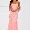 Glitter Wave Sequin Maxi Dress Peach